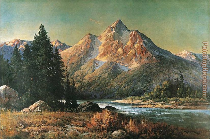 Evening in the Tetons painting - Robert Wood Evening in the Tetons art painting
